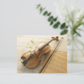 Violin and Sheet Music Briefkaart (Staand voorkant)