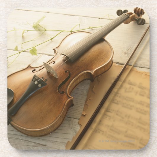 Violin and Sheet Music Drankjes Onderzetter (Voorkant)