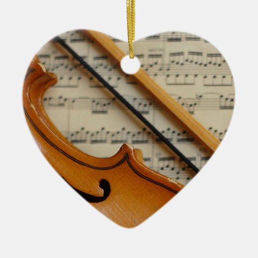 Violin and Sheet Music Keramisch Ornament (Voorkant)