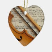Violin and Sheet Music Keramisch Ornament (Links)