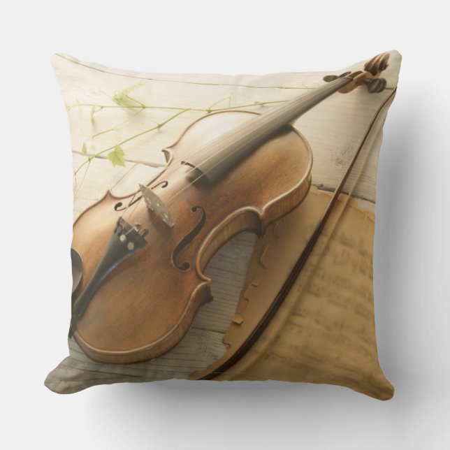 Violin and Sheet Music Kussen (Voorkant)