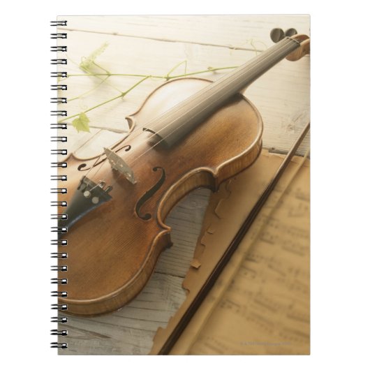 Violin and Sheet Music Notitieboek (Voorkant)