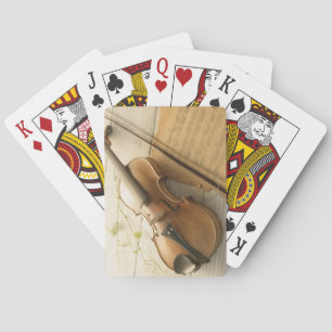 Violin and Sheet Music Pokerkaarten