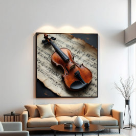 Violin and Sheet Music Poster