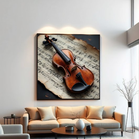 Violin and Sheet Music Poster