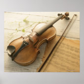 Violin and Sheet Music Poster (Voorkant)