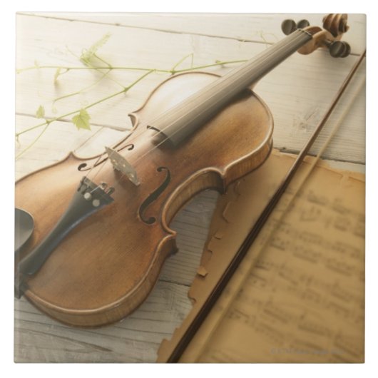 Violin and Sheet Music Tegeltje (Voorkant)