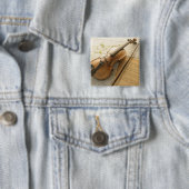 Violin and Sheet Music Vierkante Button 5,1 Cm (In situ)