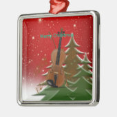 Violin at Christmas Ceramic Ornament (Links)