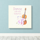 Violin & ballet laat Inspirerend dans zien Canvas Afdruk (Insitu (Houten vloer))