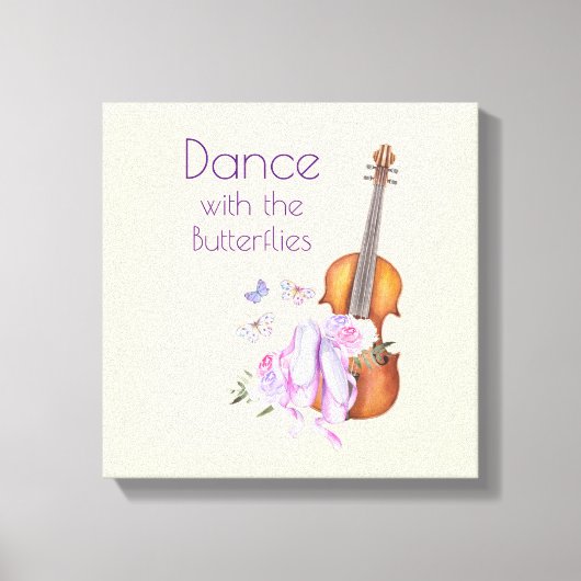 Violin & ballet laat Inspirerend dans zien Canvas Afdruk (Voorkant)