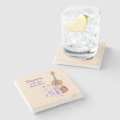 Violin & ballet laat Inspirerend dans zien Stenen Onderzetter (Zijkant)