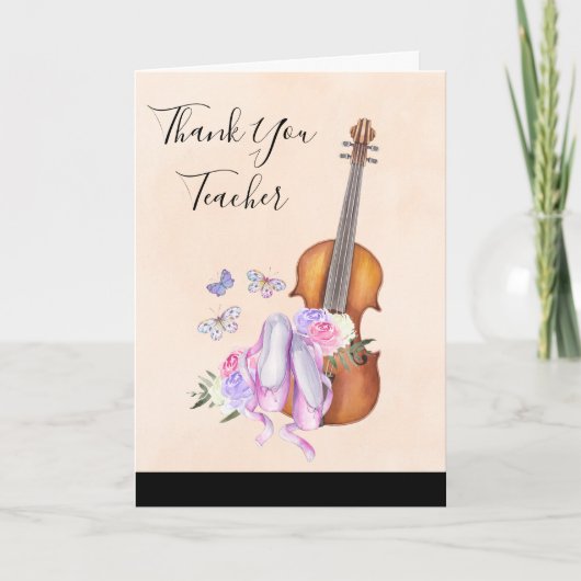 Violin & Ballet Shoes Teacher Appreciation Bedankkaart (Voorkant)