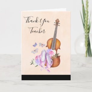 Violin & Ballet Shoes Teacher Appreciation Bedankkaart