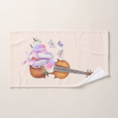 Violin, balletschoenen, bloemen en vlinders bad handdoek (Handdoek)