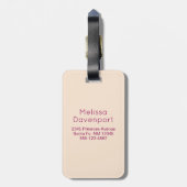 Violin, balletschoenen, bloemen en vlinders bagagelabel (Achterkant verticaal)