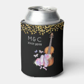 Violin, balletschoenen, bloemen en vlinders blikjeskoeler (Blikje Voorkant)