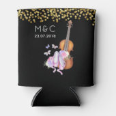 Violin, balletschoenen, bloemen en vlinders blikjeskoeler (Voorkant)