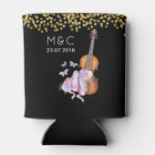 Violin, balletschoenen, bloemen en vlinders blikjeskoeler (Achterkant)