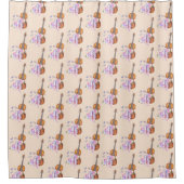 Violin, balletschoenen, bloemen en vlinders douchegordijn (Voorkant)