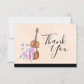 Violin, balletschoenen, bloemen en vlinders kaart (Voorkant)