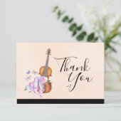 Violin, balletschoenen, bloemen en vlinders kaart (Staand voorkant)