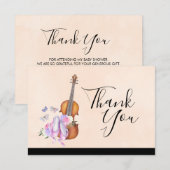 Violin, balletschoenen, bloemen en vlinders kaart (Voorkant / Achterkant)