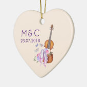 Violin, balletschoenen, bloemen en vlinders keramisch ornament (Links)