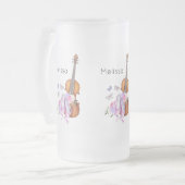 Violin, balletschoenen, bloemen en vlinders matglas bierpul (Voorkant links)