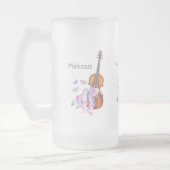 Violin, balletschoenen, bloemen en vlinders matglas bierpul (Links)