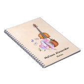 Violin, balletschoenen, bloemen en vlinders notitieboek (Rechterzijde)