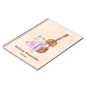 Violin, balletschoenen, bloemen en vlinders notitieboek (Linkerzijde)