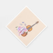 Violin, balletschoenen, bloemen en vlinders servet (Hoek)