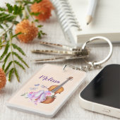 Violin, balletschoenen, bloemen en vlinders sleutelhanger (Voorkant Rechts)