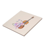 Violin, balletschoenen, bloemen en vlinders tegeltje (Zijkant)