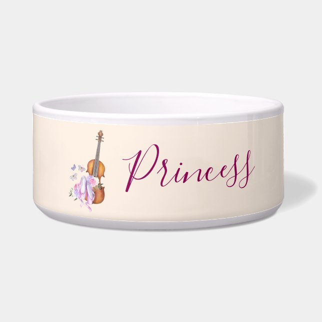 Violin, balletschoenen, bloemen en vlinders voerbakje (Voorkant)