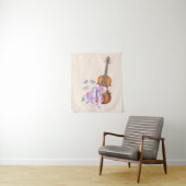 Violin, balletschoenen, bloemen en vlinders wandkleed (In situ)