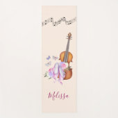Violin, balletschoenen, bloemen en vlinders yogamat (Voorkant)