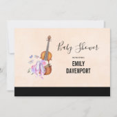 Violin, balletschoenen en Baby shower van Butterfl Kaart (Voorkant)