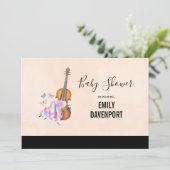 Violin, balletschoenen en Baby shower van Butterfl Kaart (Staand voorkant)