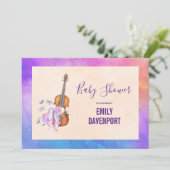 Violin, balletschoenen en Baby shower van Butterfl Kaart (Staand voorkant)