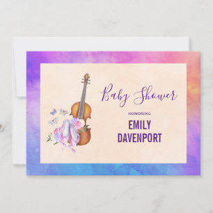 Violin, balletschoenen en Baby shower van Butterfl Kaart