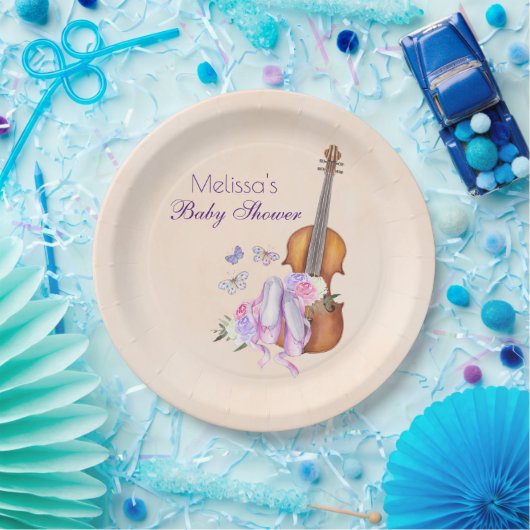 Violin, balletschoenen en Baby shower van Butterfl Papieren Bordje (Feest)