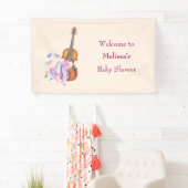 Violin, balletschoenen en Baby shower van Butterfl Spandoek (Insitu)