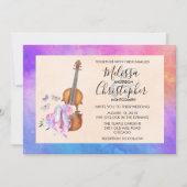 Violin, balletschoenen en Butterflies Wedding Kaart (Voorkant)