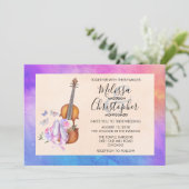 Violin, balletschoenen en Butterflies Wedding Kaart (Staand voorkant)