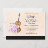Violin, balletschoenen en Butterflies Wedding Kaart (Voorkant)