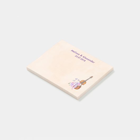Violin, balletschoenen en Butterflies Wedding Post-it® Notes (Schuin)
