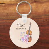 Violin, balletschoenen en Butterflies Wedding Sleutelhanger (Voorkant)