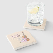 Violin, balletschoenen en Butterflies Wedding Stenen Onderzetter (Zijkant)